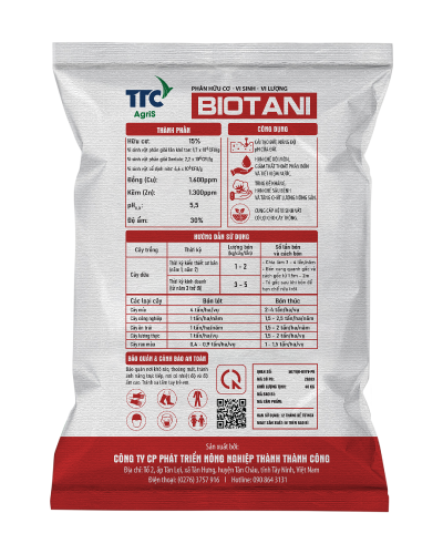 Phân hữu cơ BIOTANI - Chuyên dùng cho cây DỪA